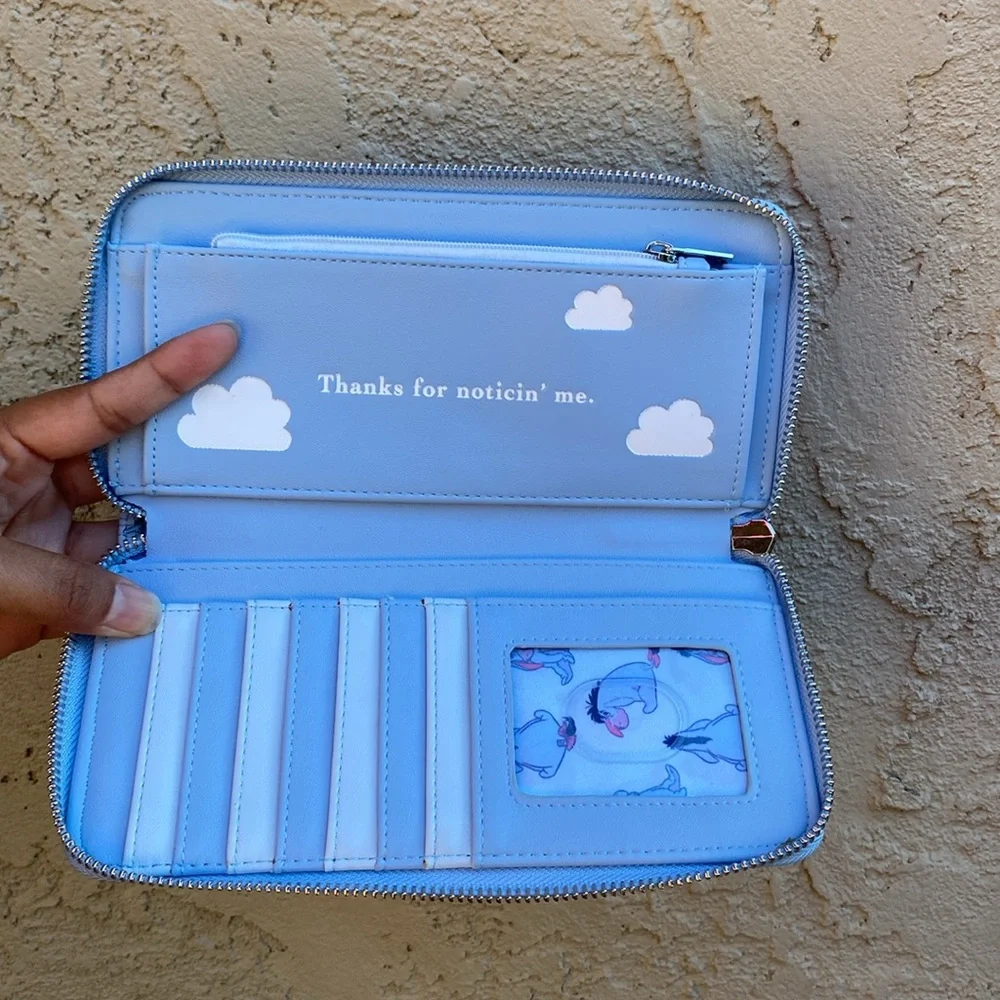 Disney Loungefly Eeyore Wallet Hard Tag Silver hardware - Picture 4 of 8